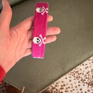 Needlepoint  “Jolly Roger” dog collar  sz M